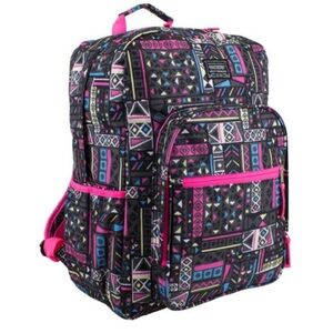 Eastsport Girl’s Geometric School Backpack with Pink Accents